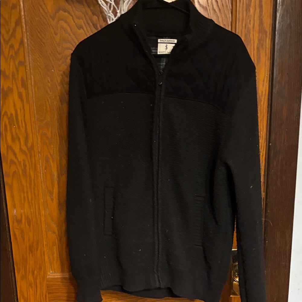 Men's Black Zip-Up Sweater